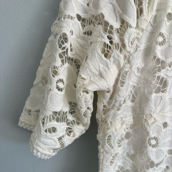 Rabbit Rabbit Rabbit White Lace Embroidery Flowers Fit and Flare Dress Size 4 - Picture 5 of 10